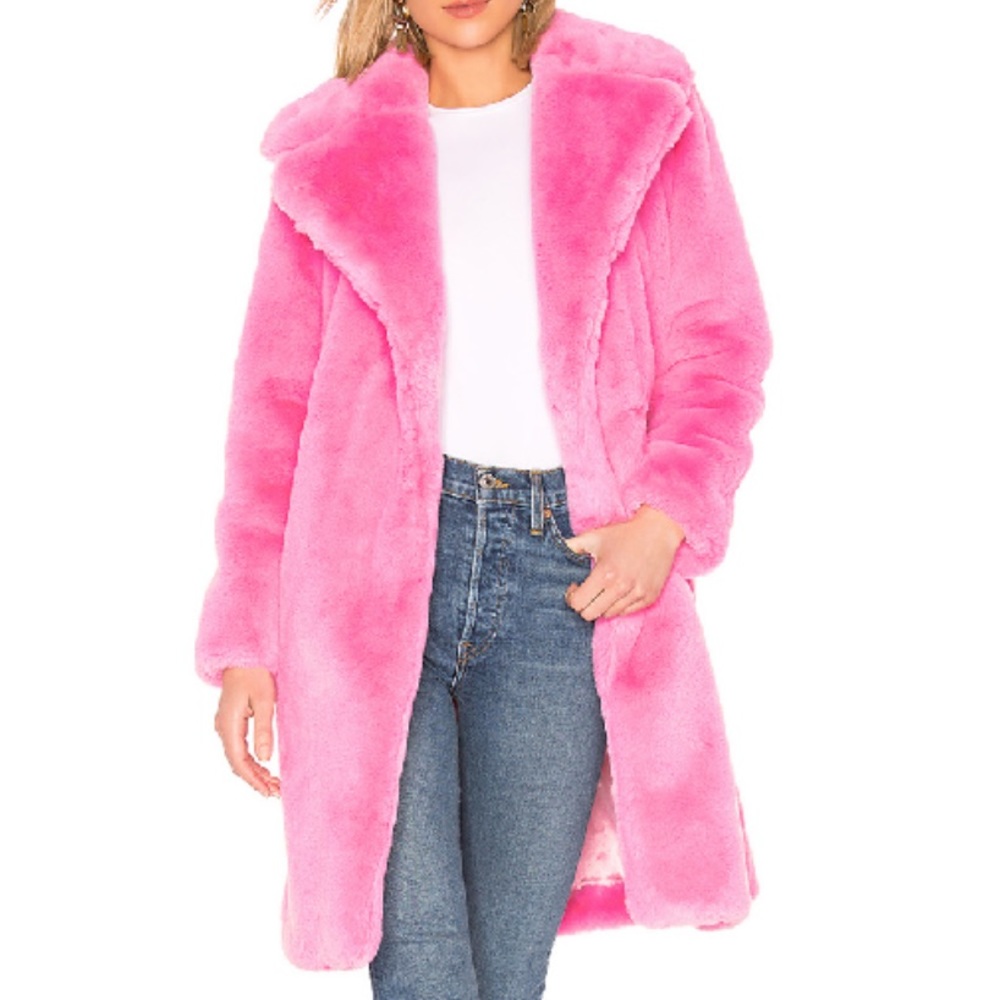 Milly PINK a fur coat woman coat
